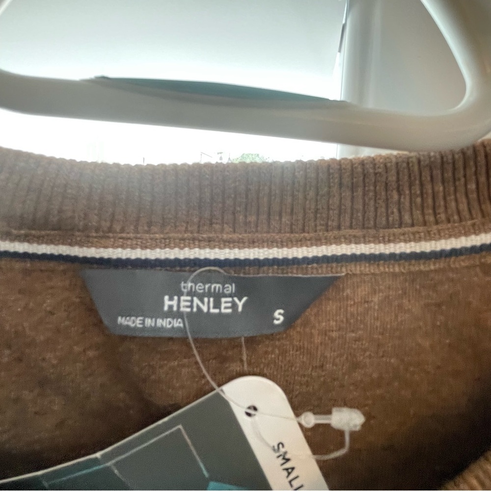 Classic Brown Henley Long Sleeve Shirt - Picture 4 of 6
